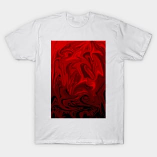 ABSTRACT LIQUIFY EFFECT RED FIRE COLOR T-Shirt